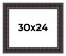 30x24 3.5" Wide Ornate Black Picture Frame - UV Acrylic, Foam Board Backing, Hanging Hardware